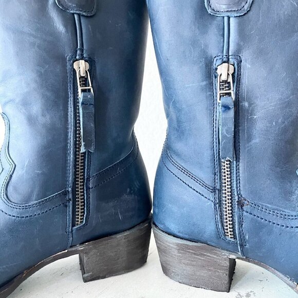 Lane PLAIN JANE Womens Cowboy Midi Boots 5 Blue Western Cowgirl Short Boot - Picture 9 of 13